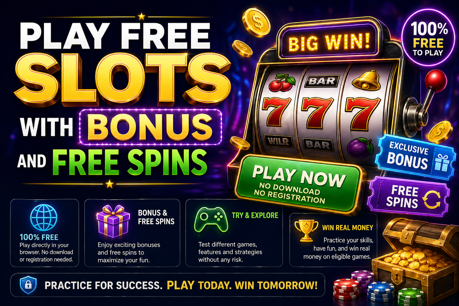 Play Free Slots with Bonus and Free Spins